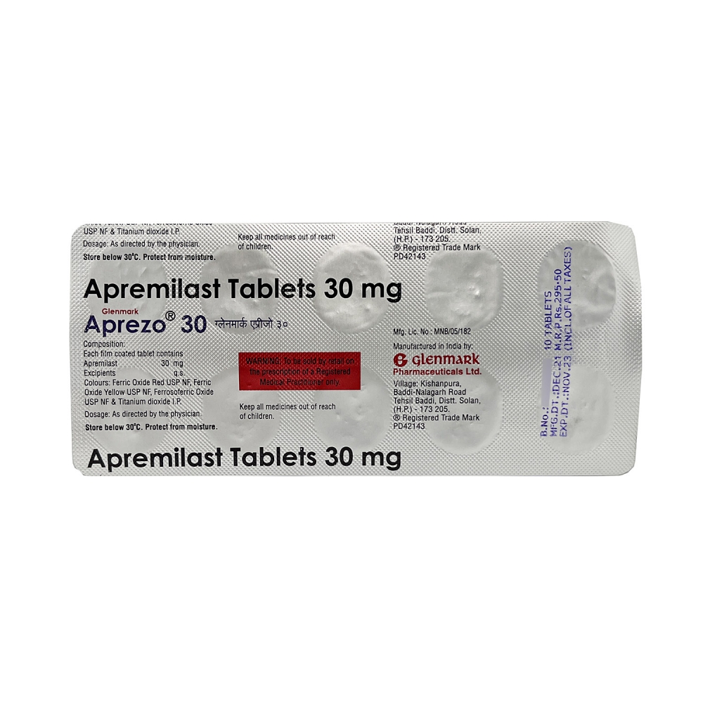 APREZO 30 (Апремиласт / Apremilast) №30 Glenmark Pharmaceuticals