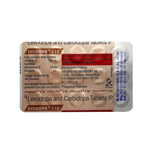 SYNDOPA 110 (Леводопа + Карбидопа / Levodopa + Carbidopa) SUN Pharma Laboratories Ltd