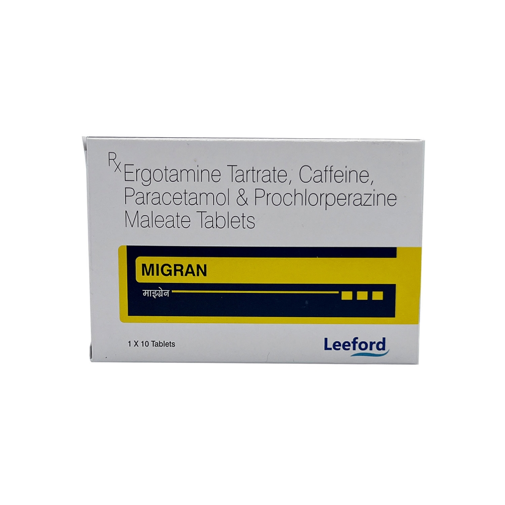 MIGRAN (Эрготамин + Кофеин + Парацетамол + Прохлорперазин / Ergotamine + Caffeine + Paracetamol + Prochlorperazine) Leeford Healthcare Ltd