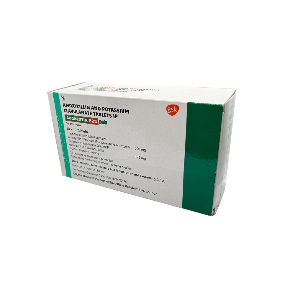 AUGMENTIN 625 (Амоксициллин + Клавулановая кислота / Amoxicillin + Potassium clavulanate) GlaxoSmithKline