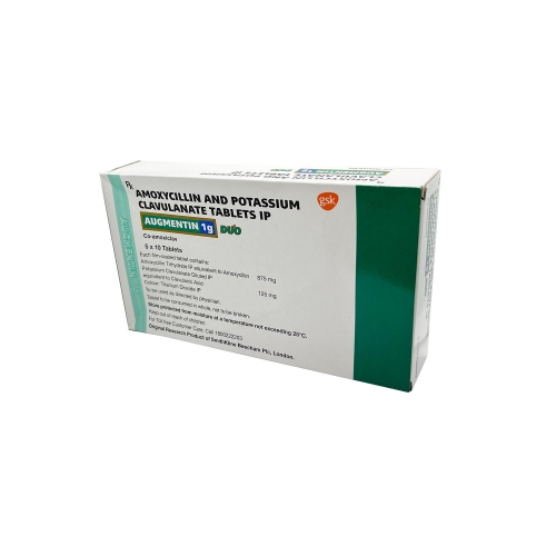 AUGMENTIN 1000 (Амоксициллин + Клавулановая кислота / Amoxicillin + Potassium clavulanate) GlaxoSmithKline